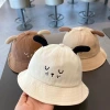 Baby pure cotton hats, new spring and autumn styles, cute and super adorable cartoon dog fisherman hats, children's sunshade basin hats, travel trend details Picture